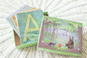 Large Alphabet Flash Cards, Nursery Wall Cards, Flash Cards, ABC Art Cards, Montessori Toy, Waldorf Classroom, Homeschool, 4x5" Gift Box