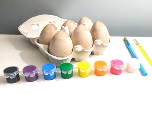 Wooden Toys Eggs - Paintable - Set of 6 Wood Toy Eggs - Sensory Play - SimplytoPlay